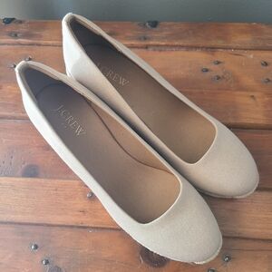 NWOT JCrew Women's Fashion Trendy Fashion Comfy Canvas Espadrille Wedge Sz 7